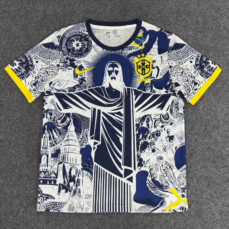 AAA Quality Brazil 25/26 Special White/Navy Jesus Soccer Jersey